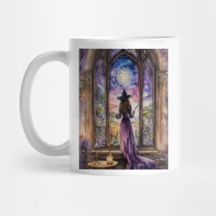 The Lavender Witch Casting a Spell Mug